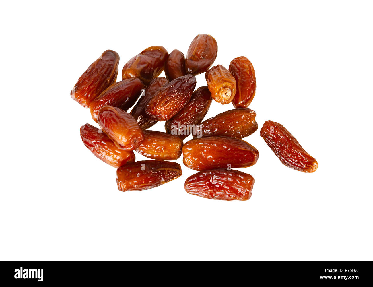 Pile Of Dried Dates Isolated On White Background Top View Stock Photo