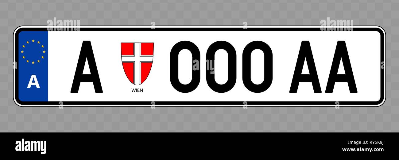 Number plate. Vehicle registration plates of Austria Stock Vector Image &  Art - Alamy