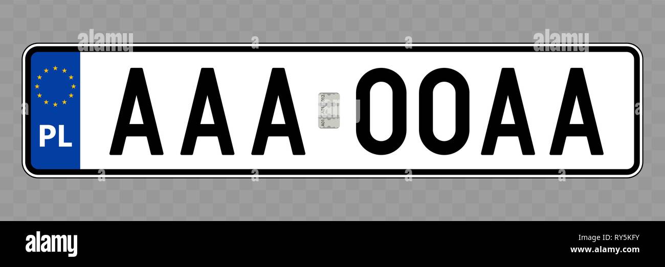 Number plate. Vehicle registration plates of Poland Stock Vector Image &  Art - Alamy