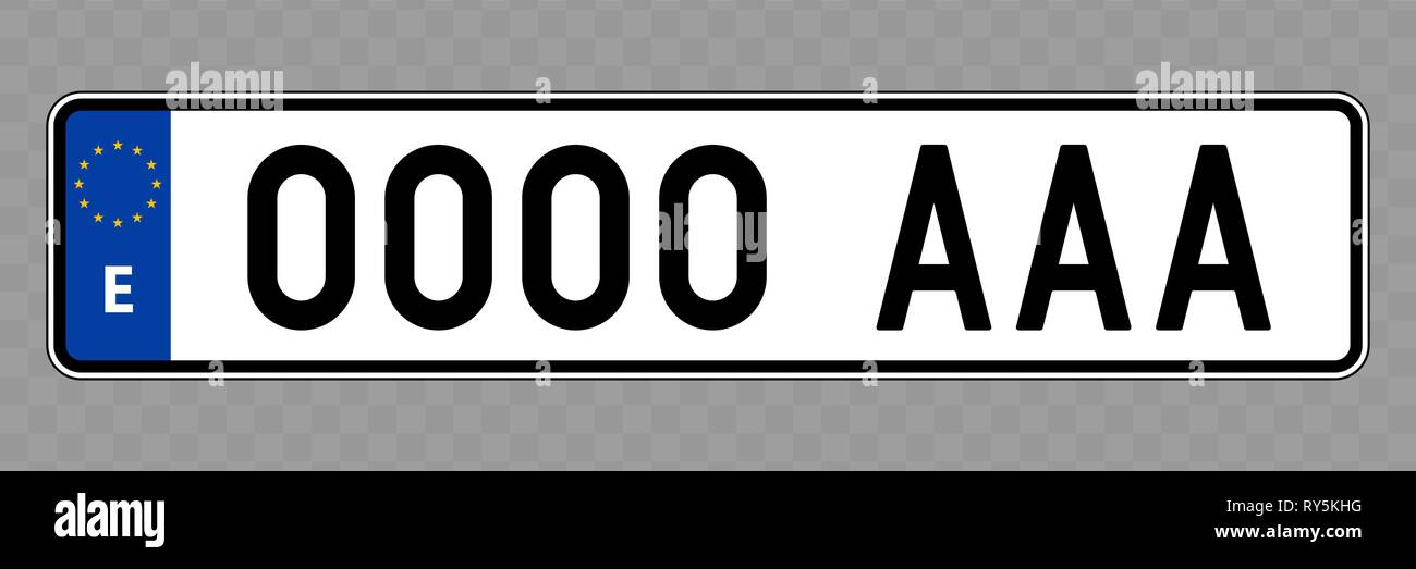 Number plate. Vehicle registration plates of Spain Stock Vector Image