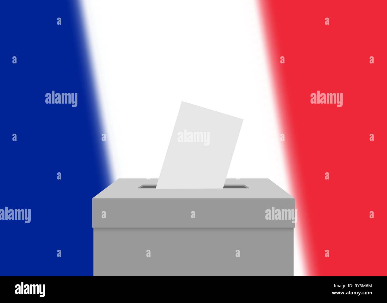 France Election Banner Background Ballot Box With Blurred Flag