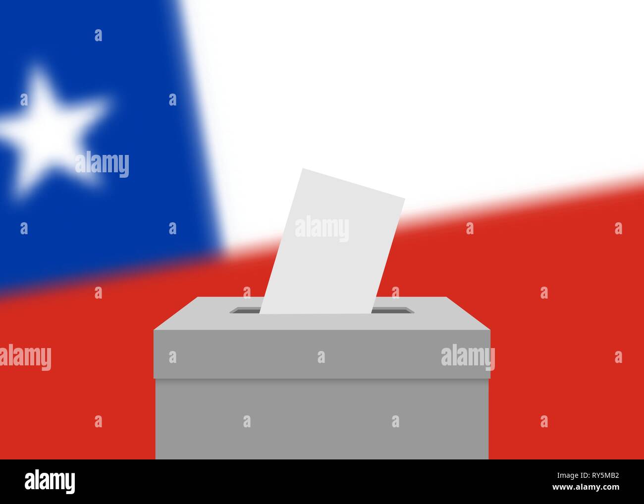 Chile Election Banner Background Ballot Box With Blurred Flag