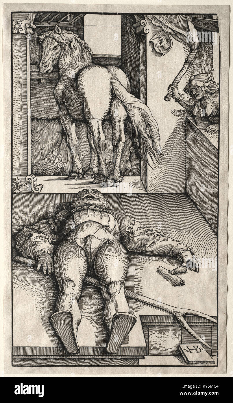 The Bewitched Groom, 1544-45. Hans Baldung (German, 1484/85-1545). Woodcut Stock Photo