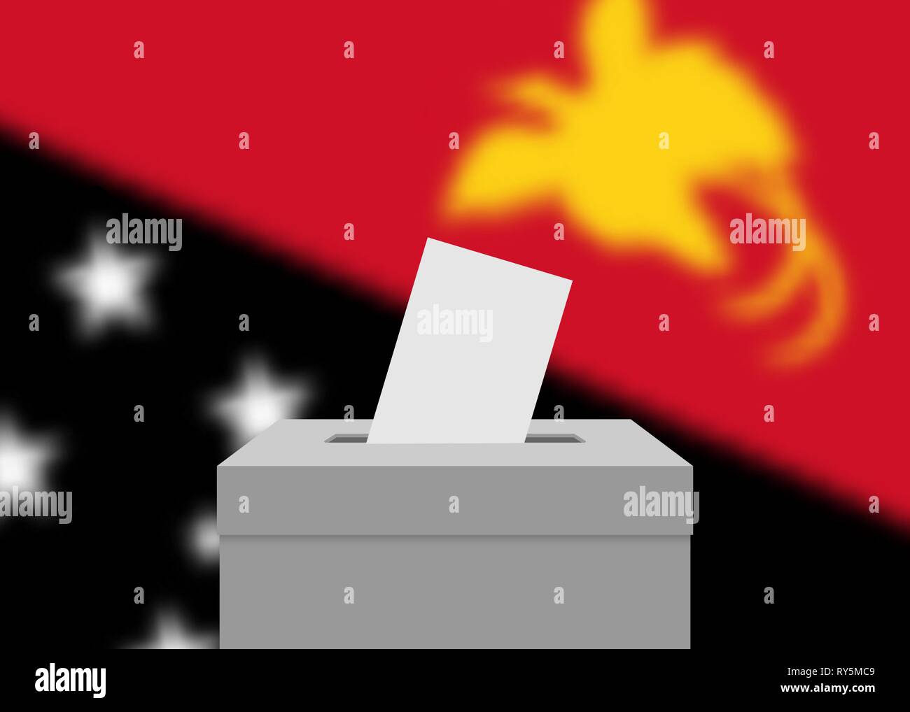 Papua New Guinea Election Banner Background Ballot Box With