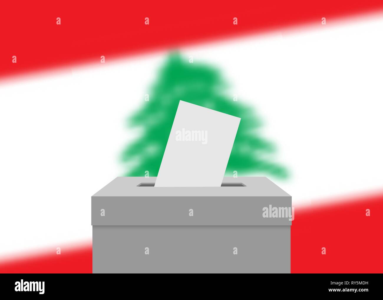 Lebanon election banner background. Ballot Box with blurred flag Stock  Vector Image & Art - Alamy