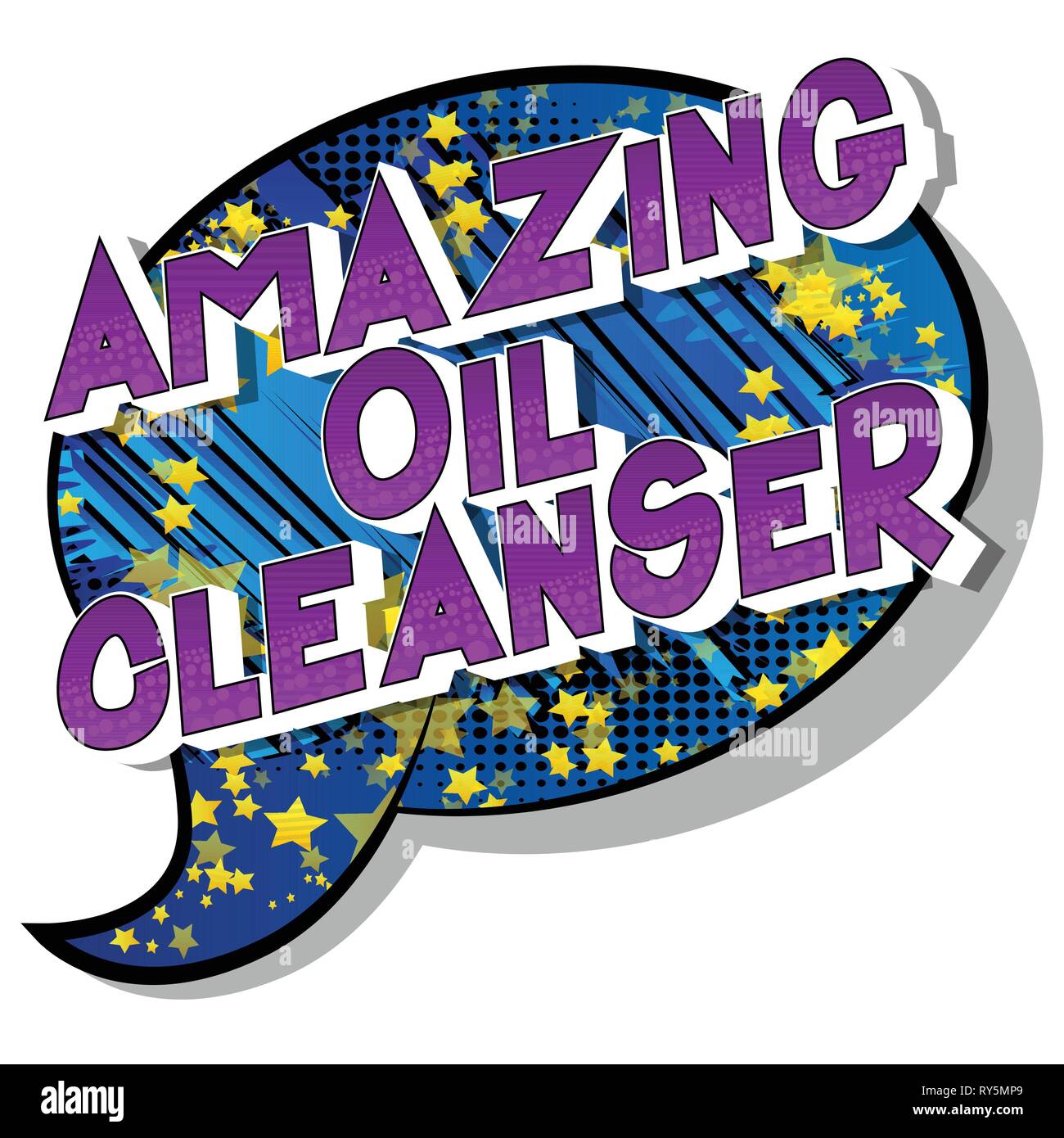 Amazing Oil Cleanser - Vector illustrated comic book style phrase on abstract background. Stock Vector