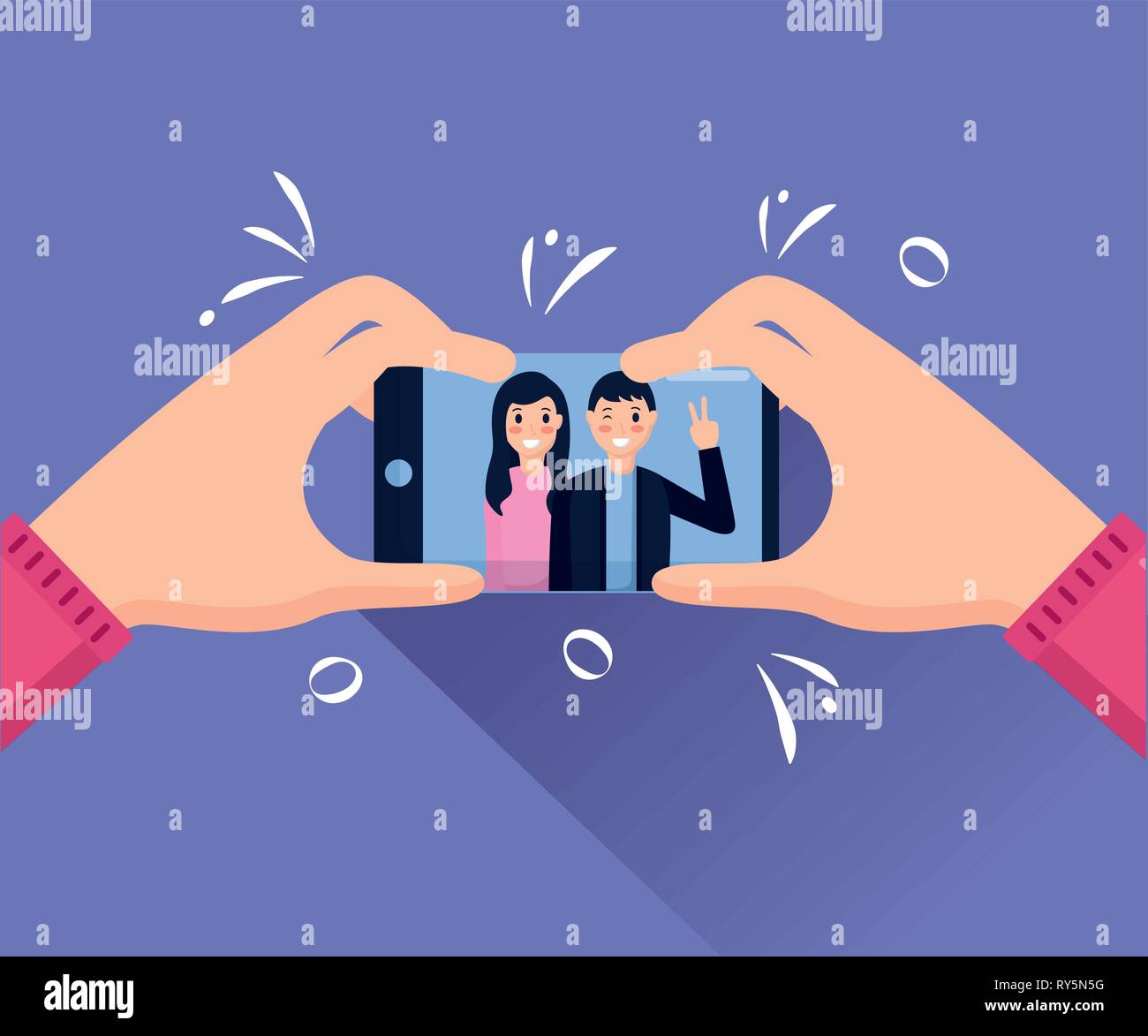 people taking selfie Stock Vector Image & Art - Alamy