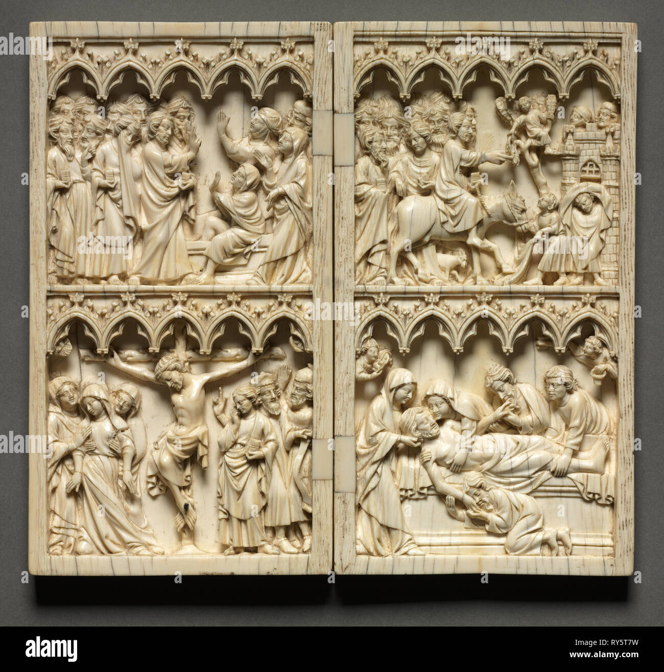 Diptych With Scenes From The Life Of Christ (left Wing: Raising Of ...