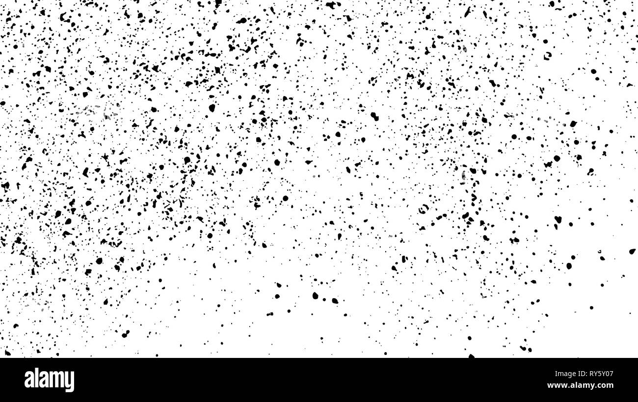 Black Grainy Texture Isolated On White Background. Distress Overlay Textured. Grunge Design Elements.  Widescreen 16 : 9. Vector Illustration, Eps 10. Stock Vector