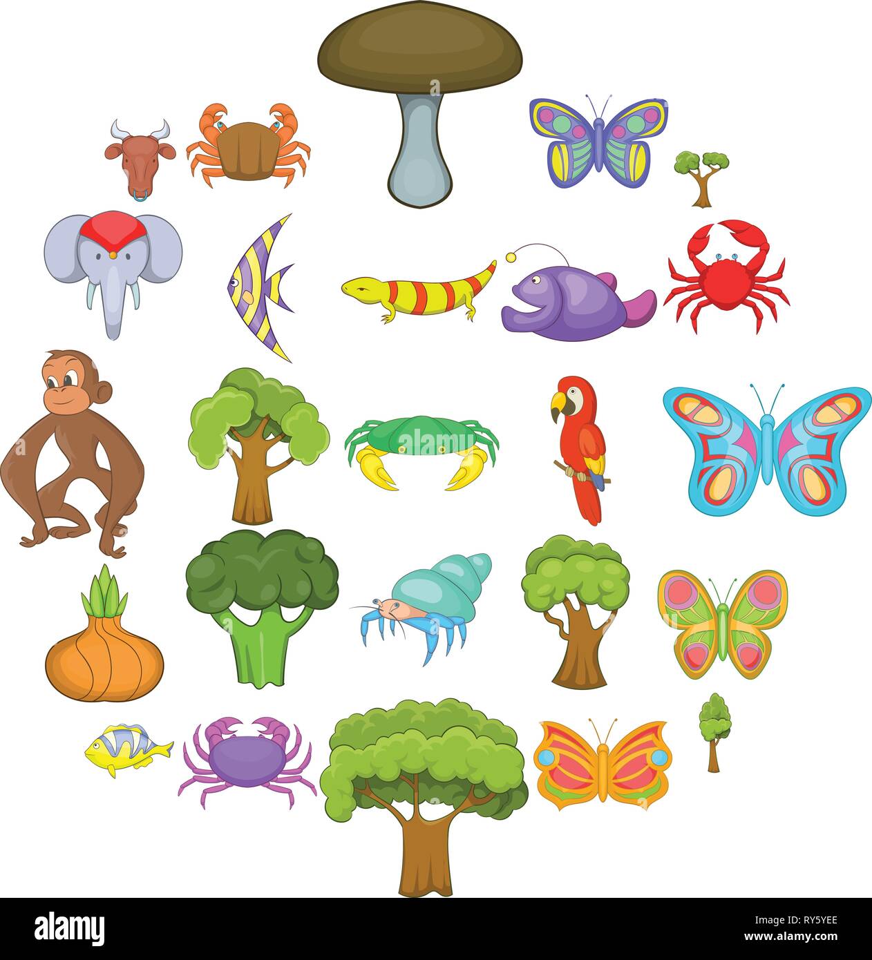 African animals icons set, cartoon style Stock Vector Image & Art - Alamy