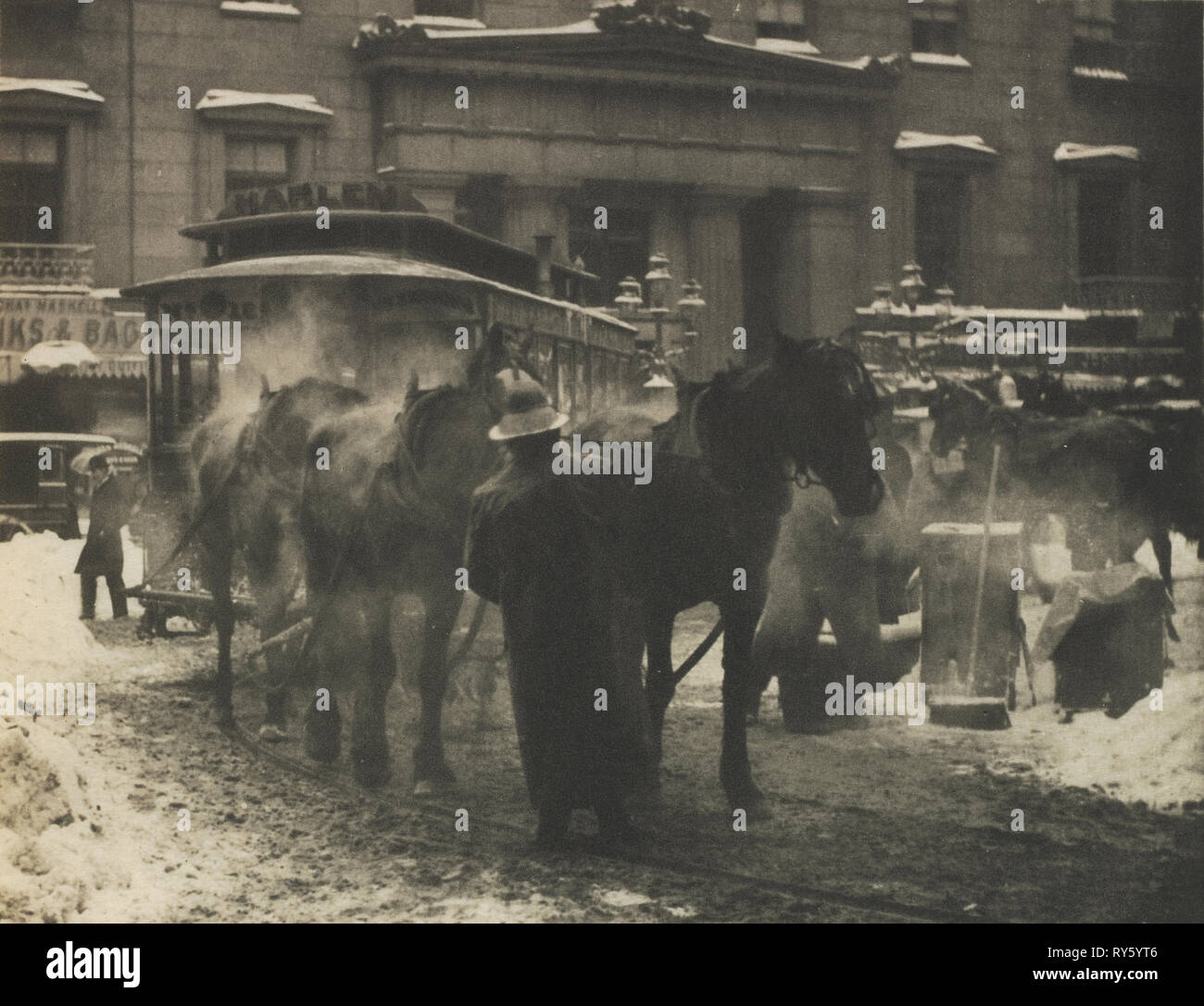 Camera Work: The Terminal, 1892. Alfred Stieglitz (American, 1864-1946). Photogravure Stock Photo