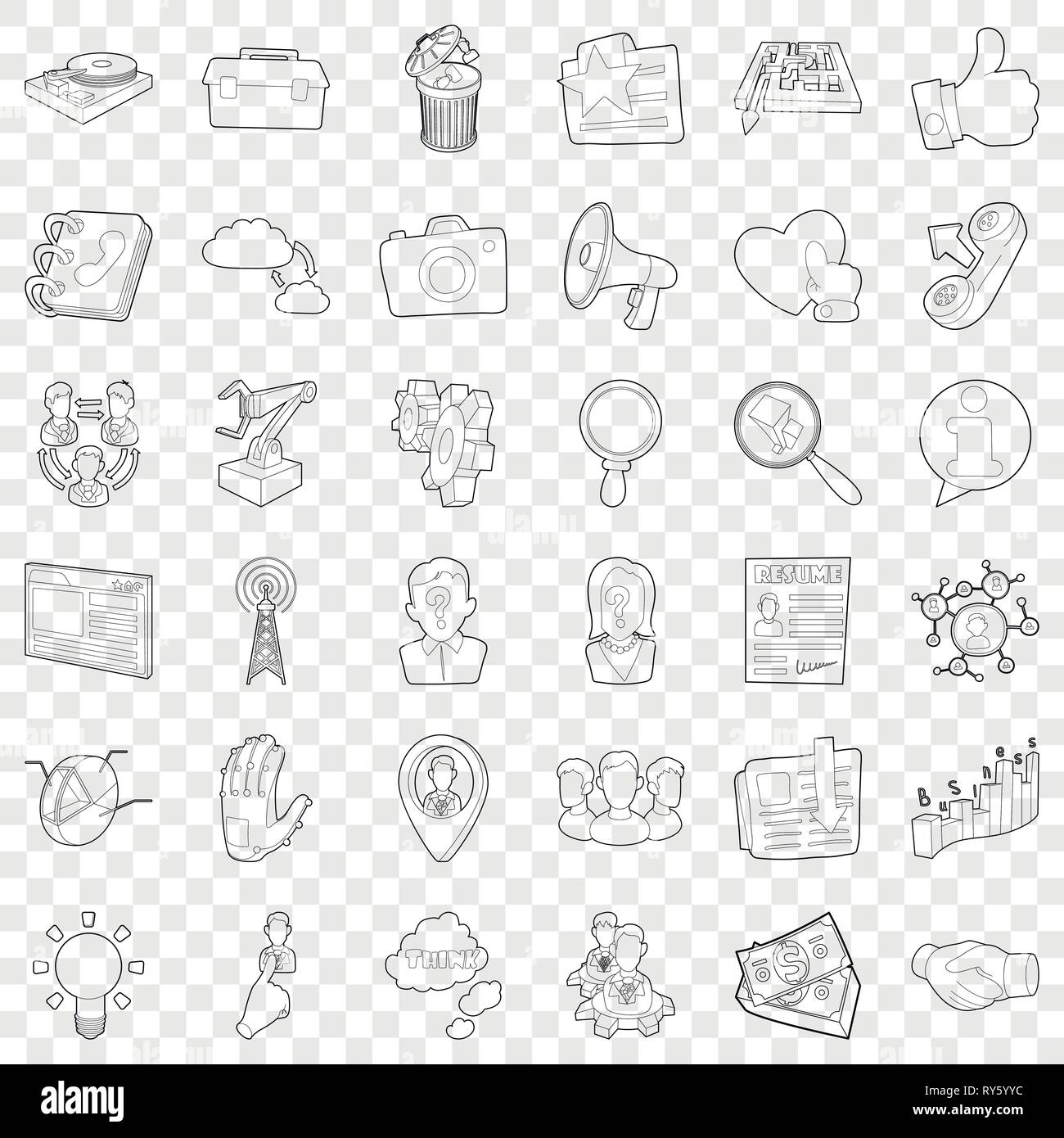 Businesswoman icons set, outline style Stock Vector Image & Art - Alamy