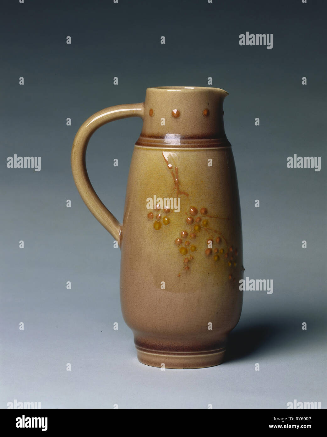 Small Pitcher, 1885. Martin Rettig (American, 1869-1956), Rookwood Pottery Company (American, established 1880). Earthenware; overall: 13.8 x 9 cm (5 7/16 x 3 9/16 in Stock Photo