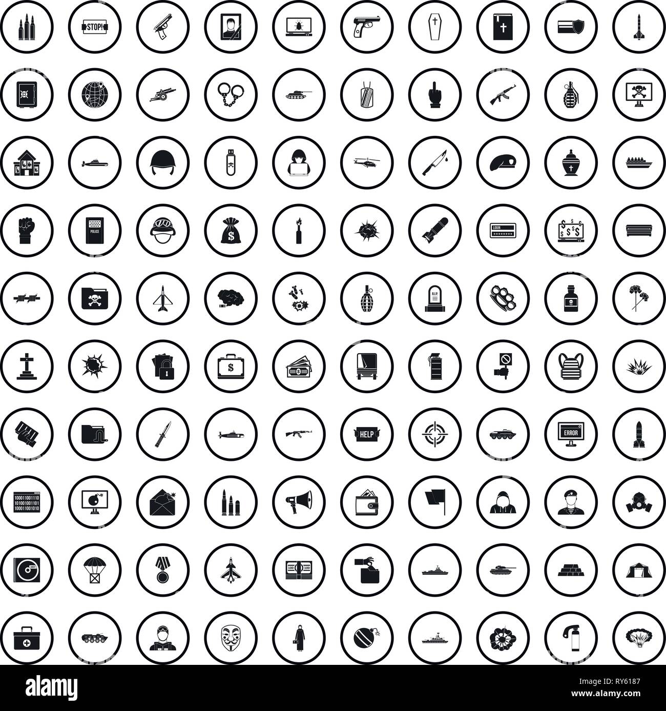 100 war icons set, simple style Stock Vector Image & Art - Alamy