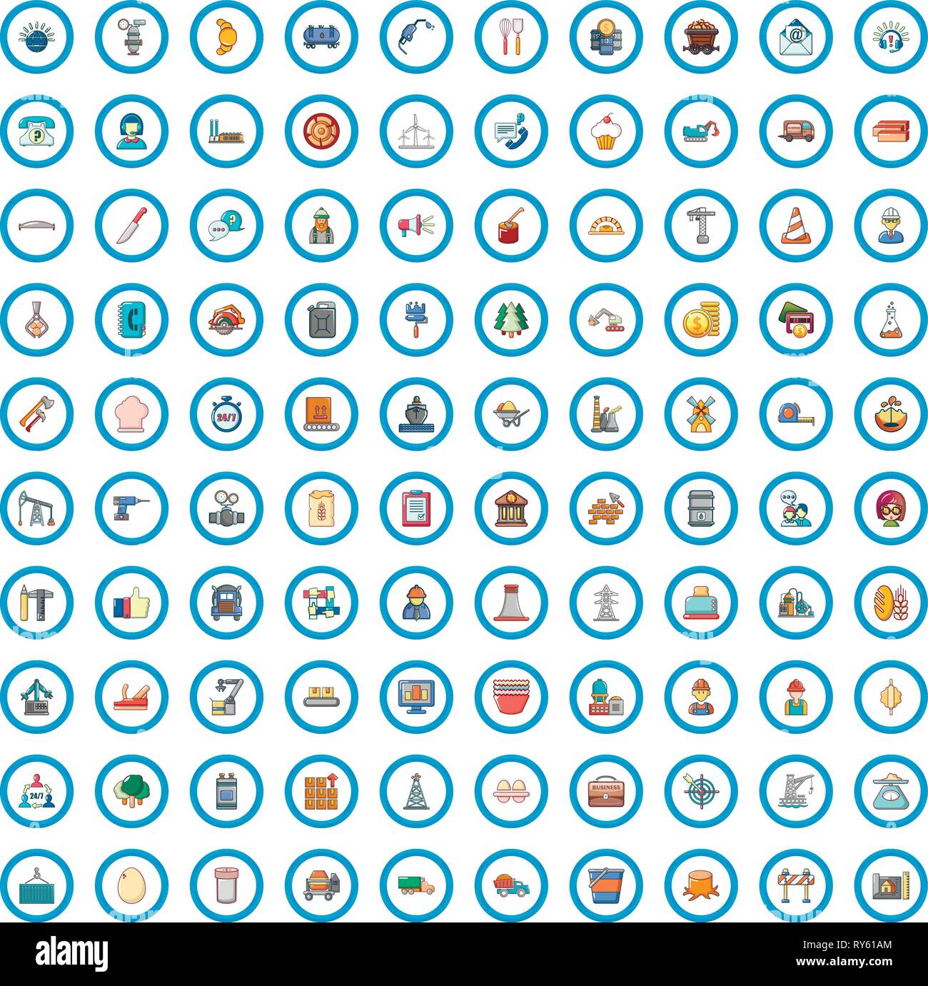 100 favorite work icons set, cartoon style Stock Vector Image & Art - Alamy