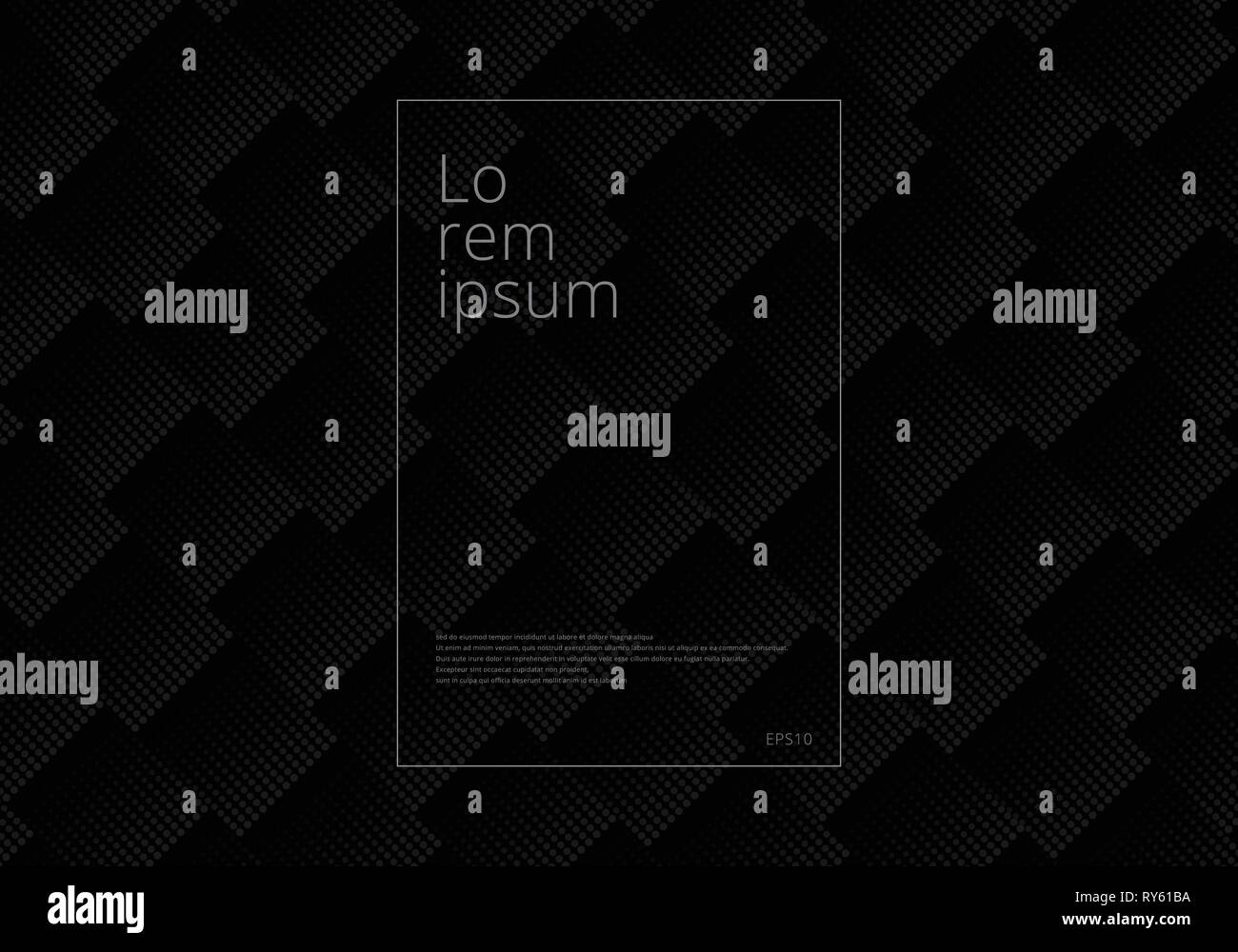 Abstract geometric dots pattern halftone style on black background. Square shape patterns texture. Vector illustration Stock Vector