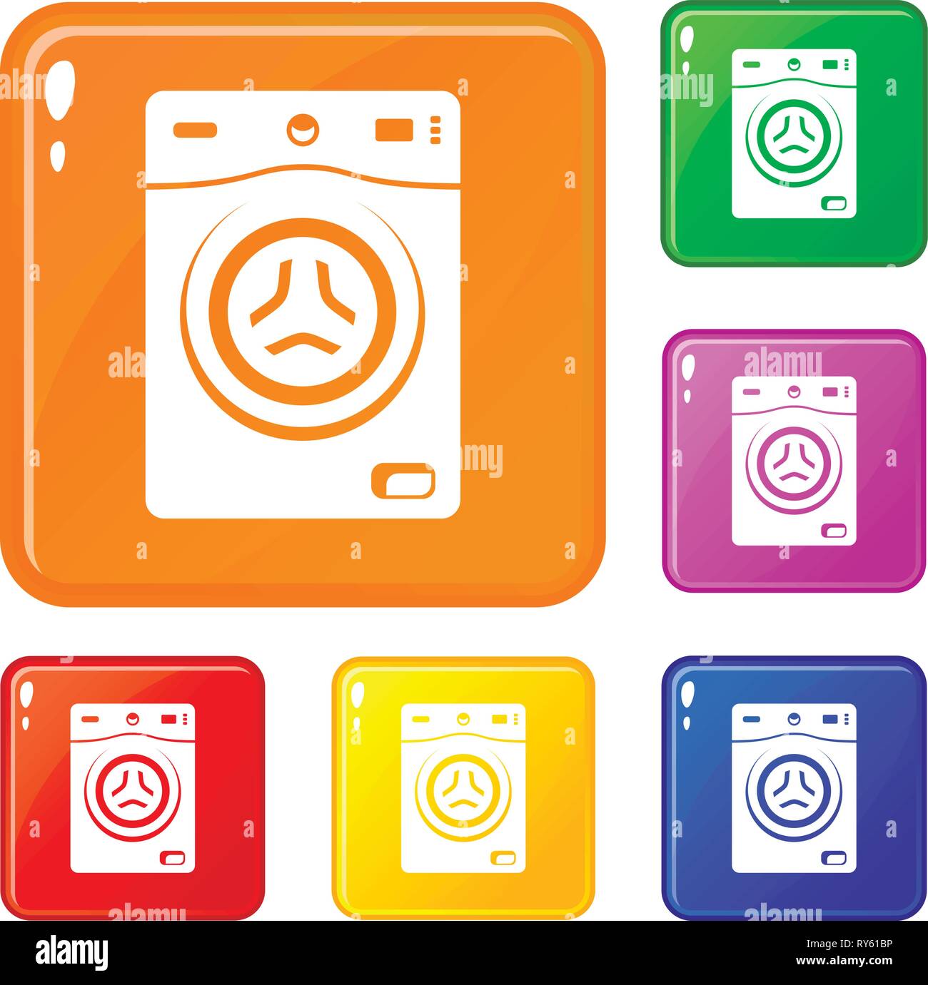 Washer icons set vector color Stock Vector Image & Art Alamy