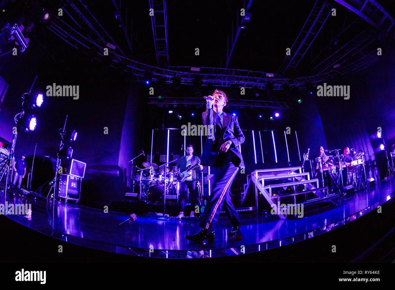 Milan, Italy. 11th Mar, 2019. The Australian pop singer-songwriter actor and Internet personality TROYE SIVAN performs live on stage at Fabrique during the 'Bloom Tour 2019' Credit: Rodolfo Sassano/Alamy Live News Stock Photo