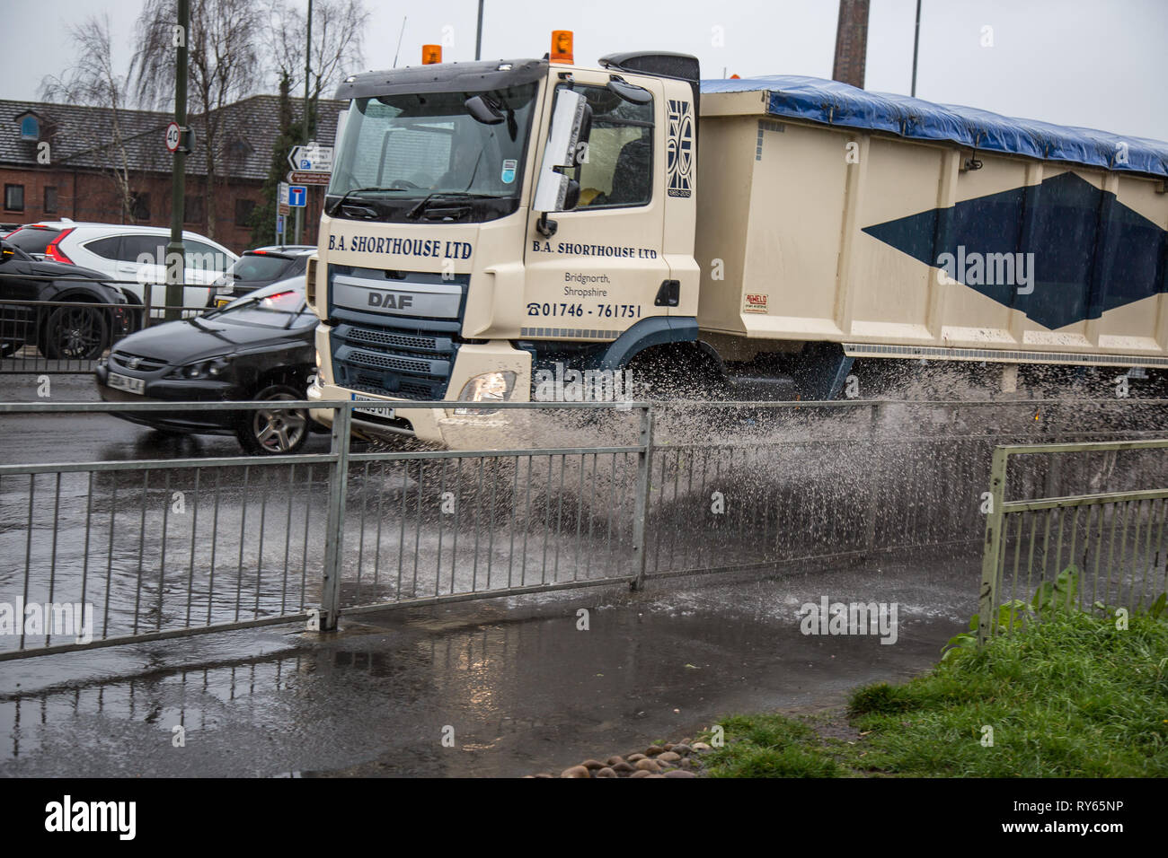 Kidderminster, UK. 12th March, 2019. UK weather heavy rain throughout