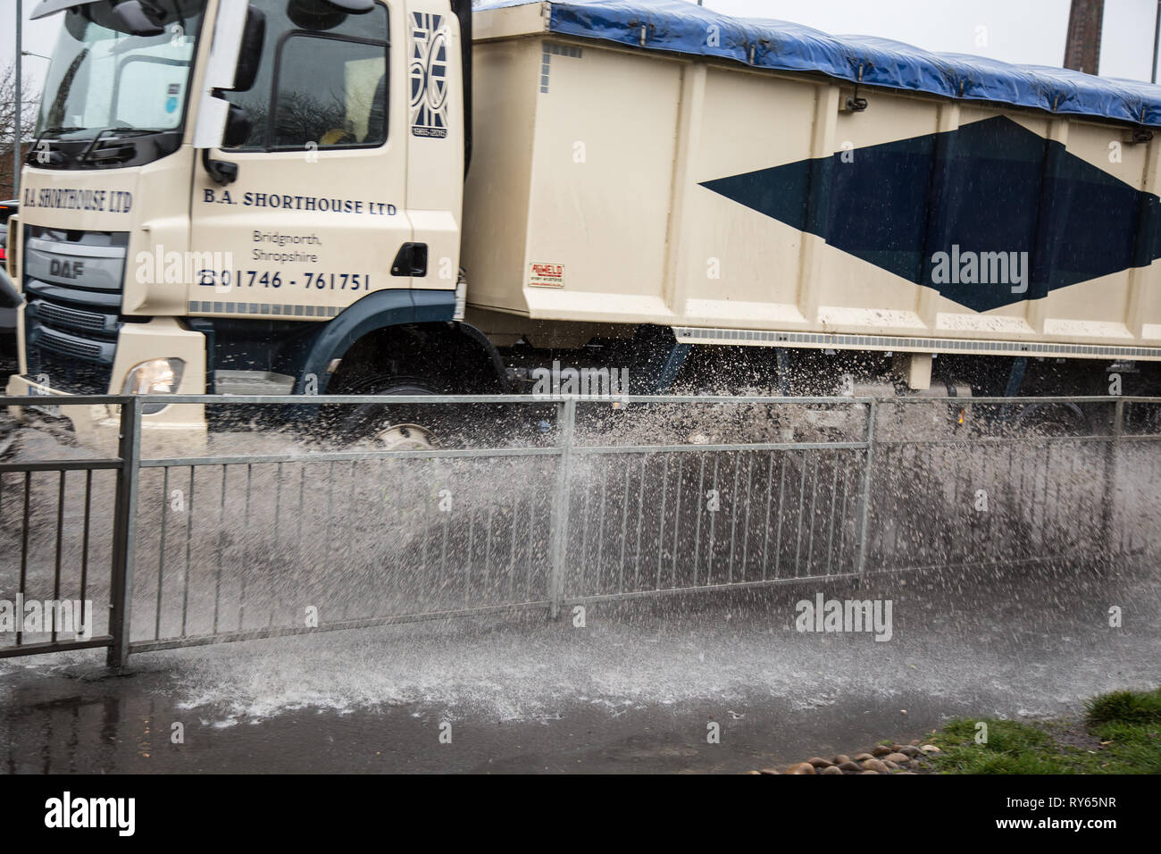 Kidderminster, UK. 12th March, 2019. UK weather heavy rain throughout