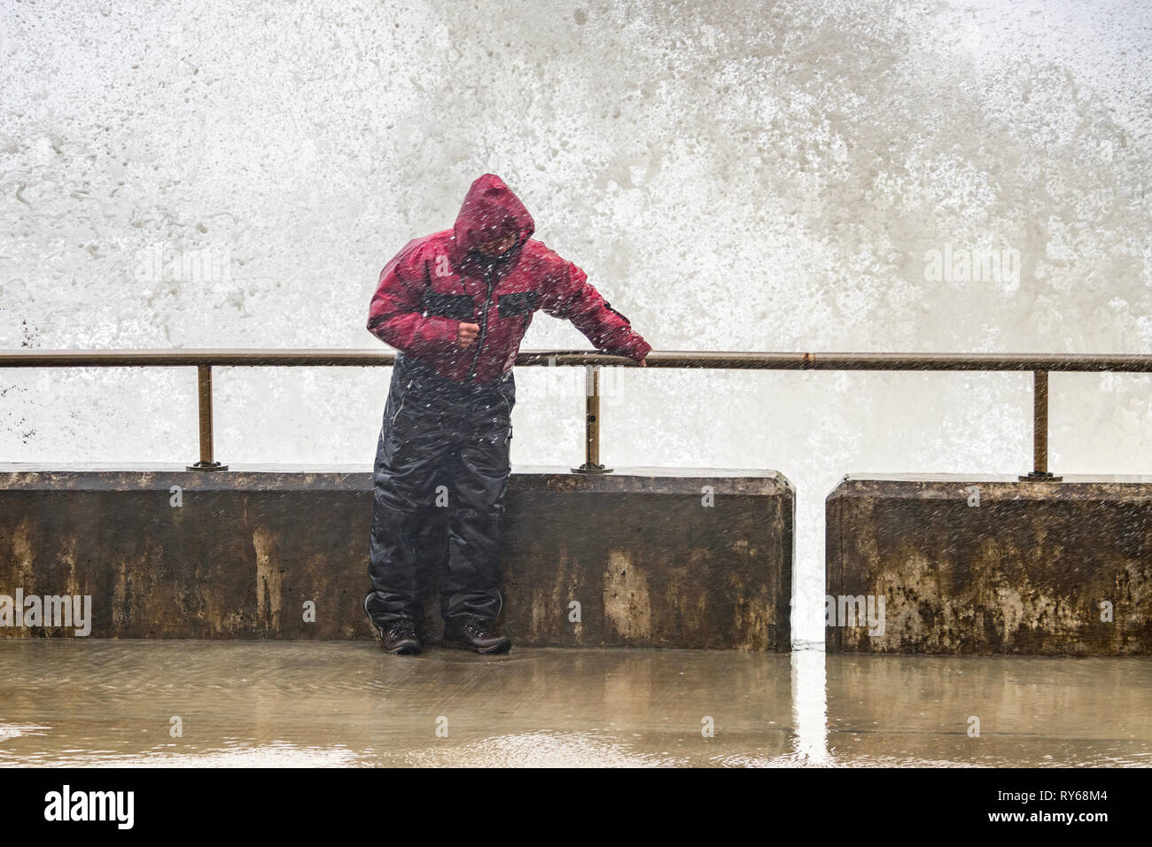 Storm Gareth on the South Coast of the UK Stock Photo