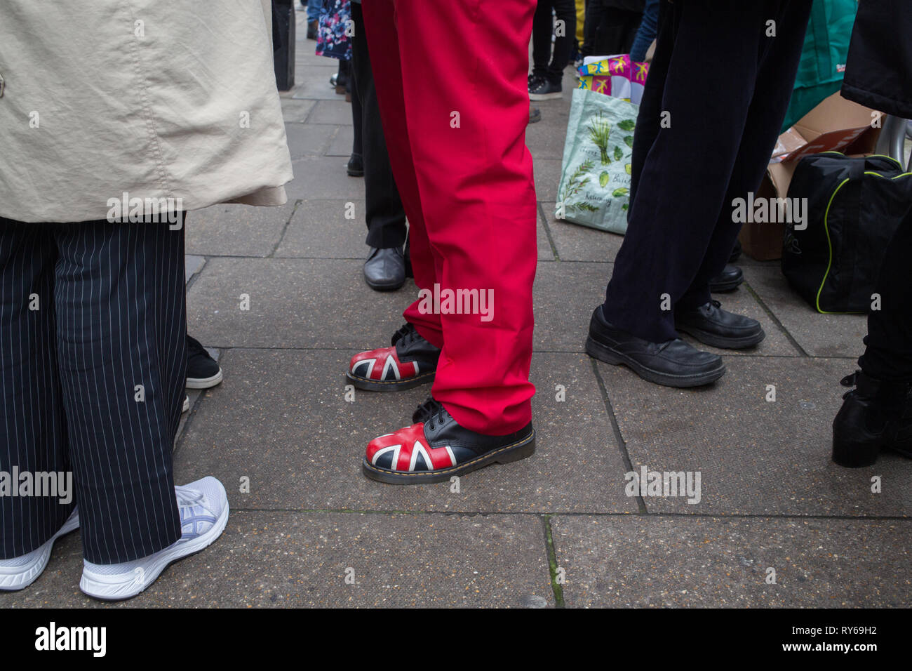 London, UK. 12th Mar, 2019. Pro Brexit demonstrators protests ahead of the meaningful vote in Parliament. Credit: Thabo Jaiyesimi/Alamy Live News Stock Photo