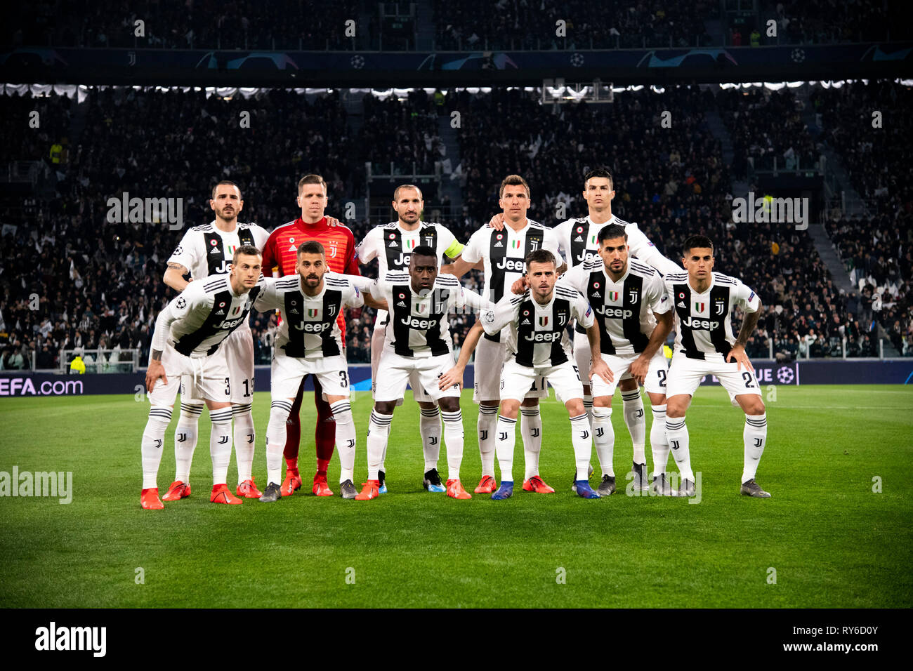 Foto LaPresse/Marco Alpozzi 12 Marzo 2019 Torino (Italia) sport calcio Juventus  vs Atletico Madrid - Champions League Ottavi di Finale - Stadio Allianz  Stadium Nella foto: ingresso squadre Photo LaPresse/Marco Alpozzi March