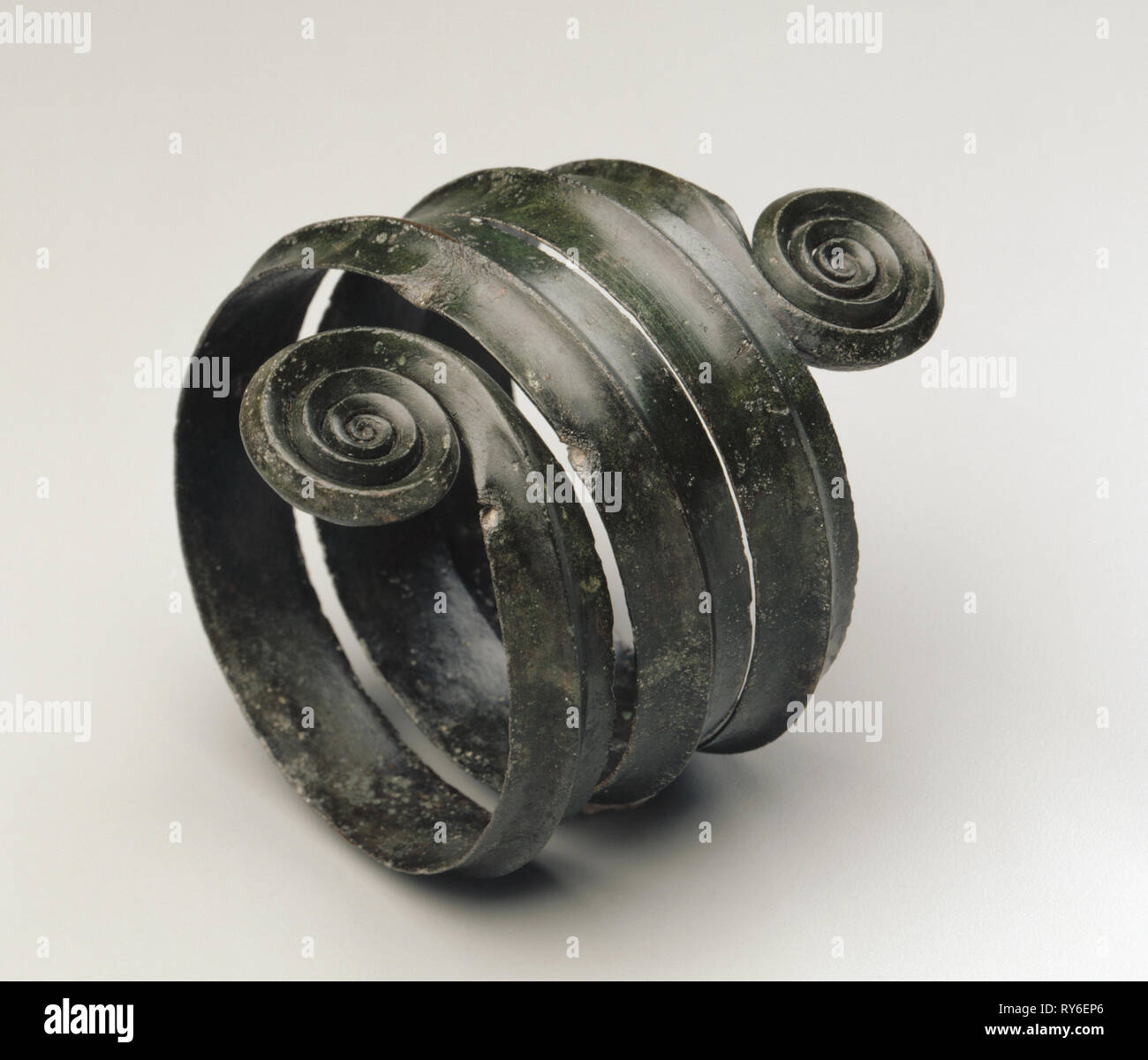 Turned Armilla, c. 1500 BC. Hungary, Bronze Age, c. 2500-800 BC. Bronze, wrought; overall: 12.5 x 10.4 cm (4 15/16 x 4 1/8 in Stock Photo