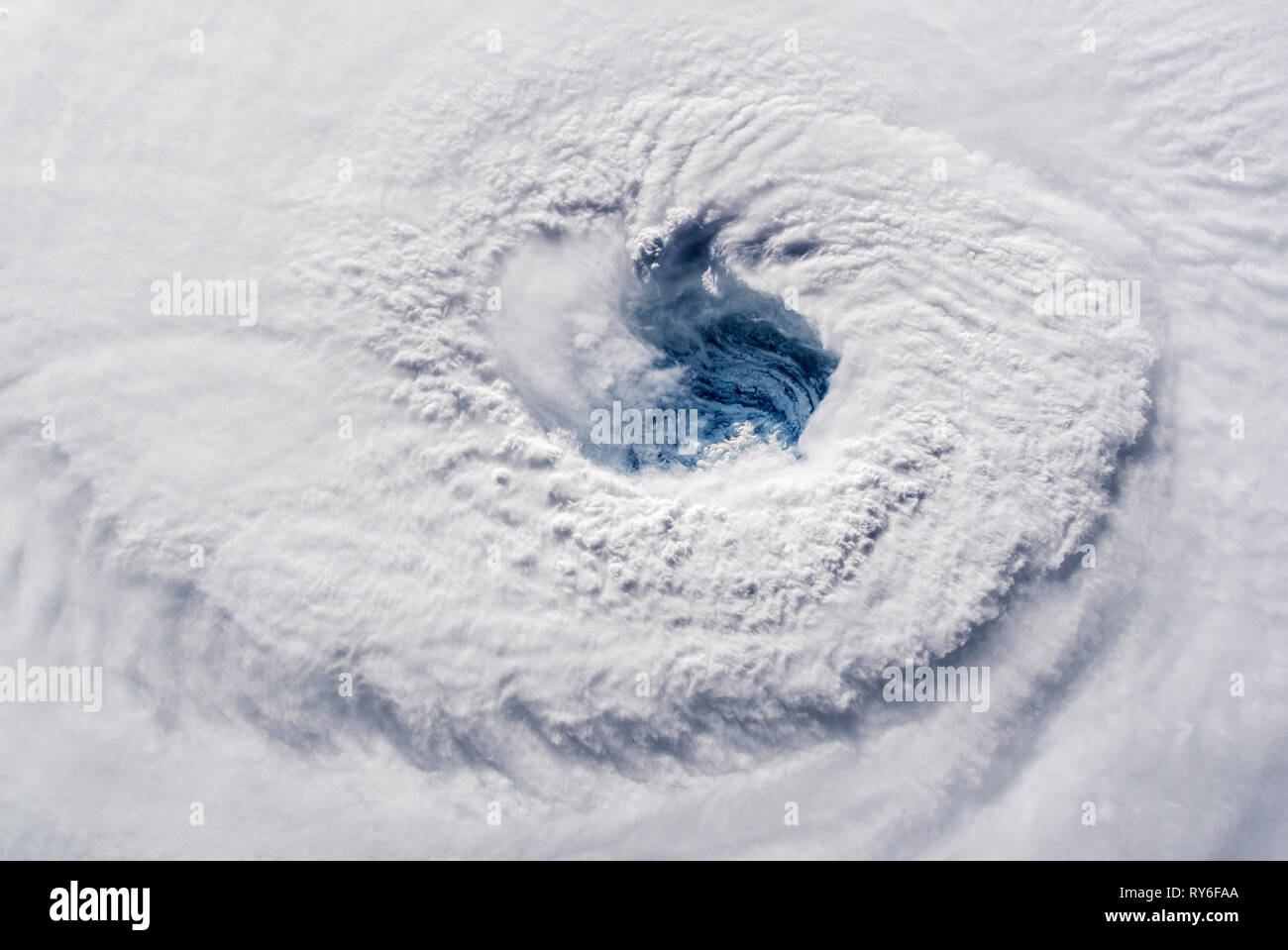 Hurricane Florence, eyewall  from space Stock Photo