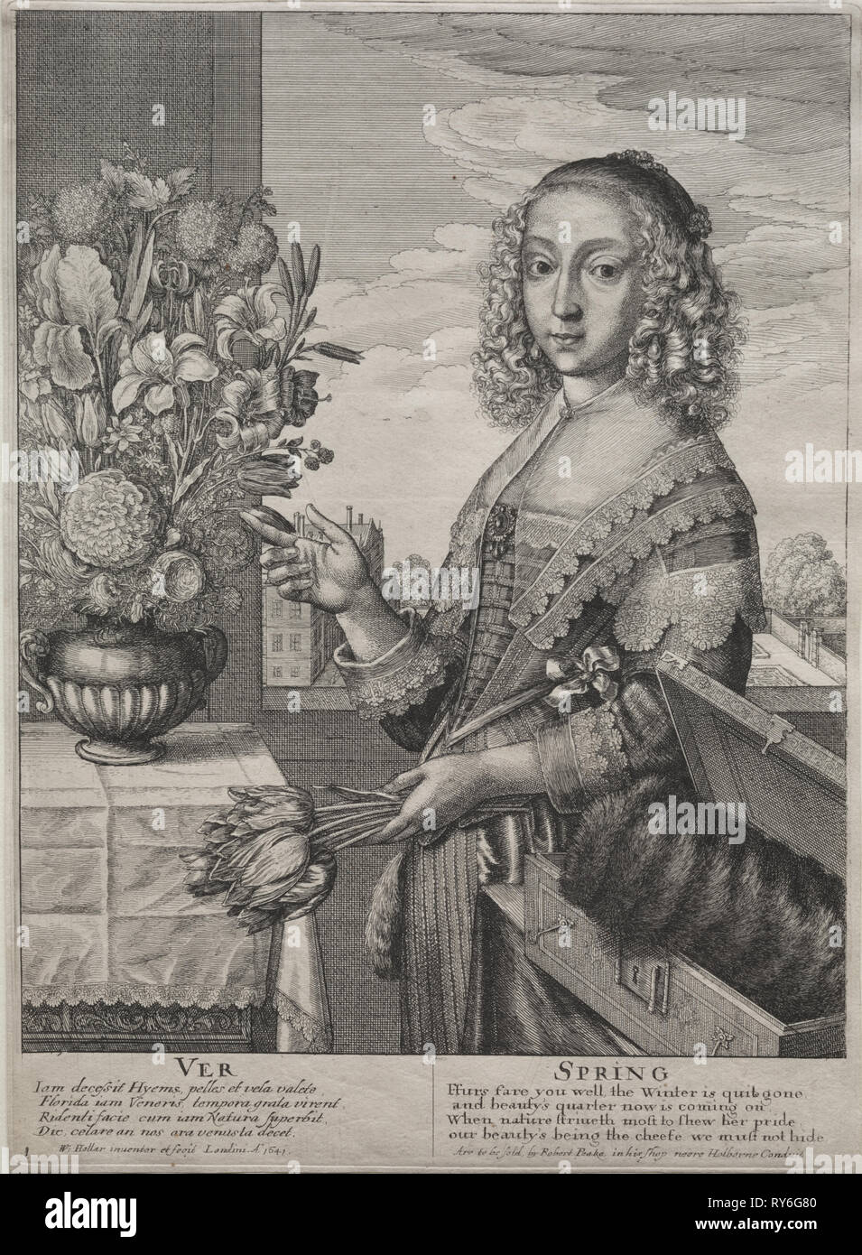 The Four Seasons:  Spring, 1641. Wenceslaus Hollar (Bohemian, 1607-1677). Etching Stock Photo