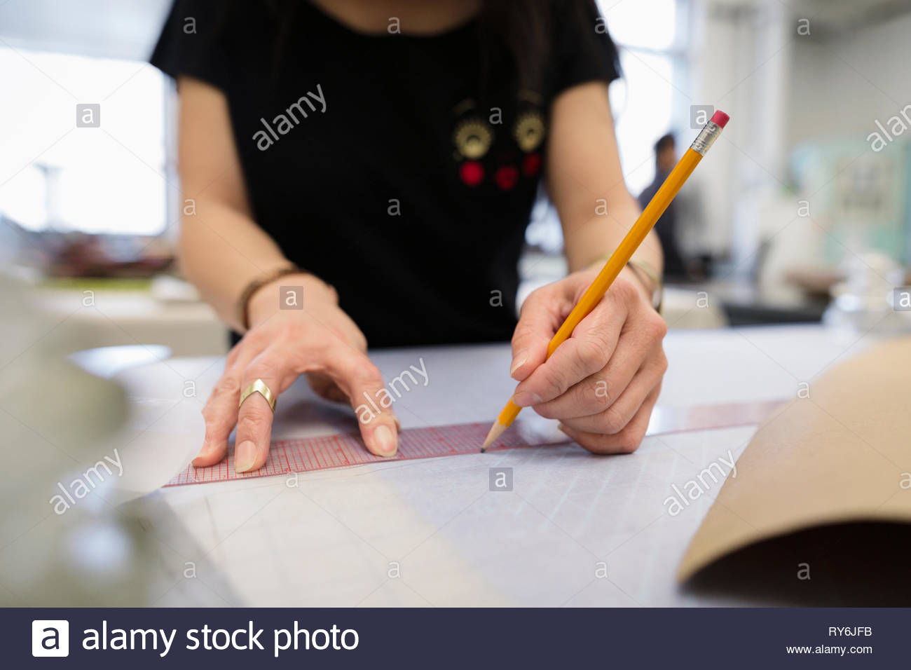 Woman with ruler hi-res stock photography and images - Alamy
