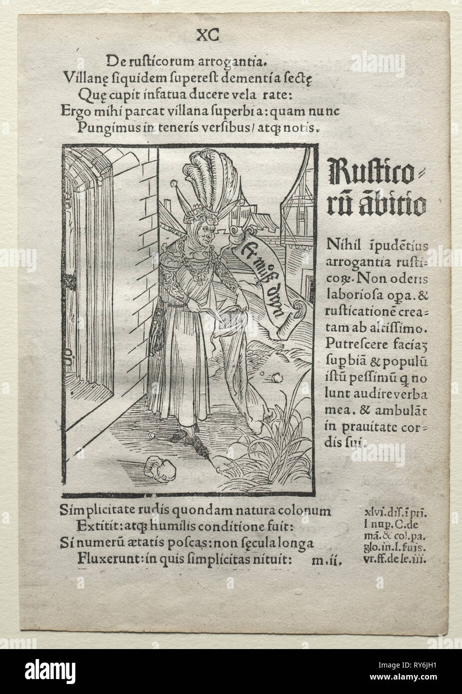 Latin Edition: Stultifera Navis ; Das Narrenschiff (Ship of Fools) by Sebastian Brant: Ship of Fools, after 1497. Albrecht Dürer (German, 1471-1528). Woodcut; sheet: 20.5 x 14.3 cm (8 1/16 x 5 5/8 in.); image: 11.8 x 8.5 cm (4 5/8 x 3 3/8 in Stock Photo