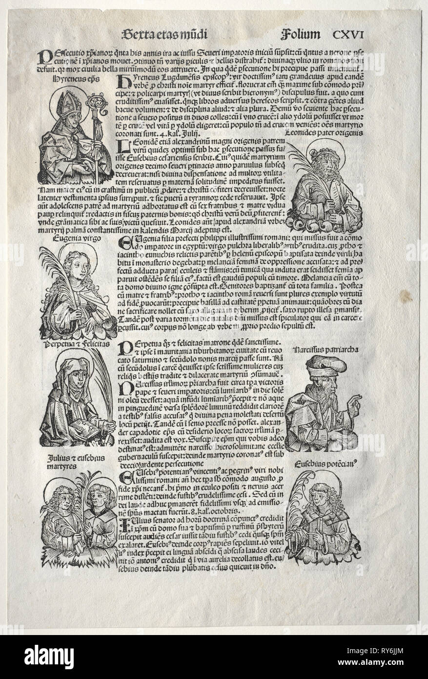 Nuremberg Chronicle, 1493. Michael Wolgemut (German, 1434-1519). Woodcut Stock Photo