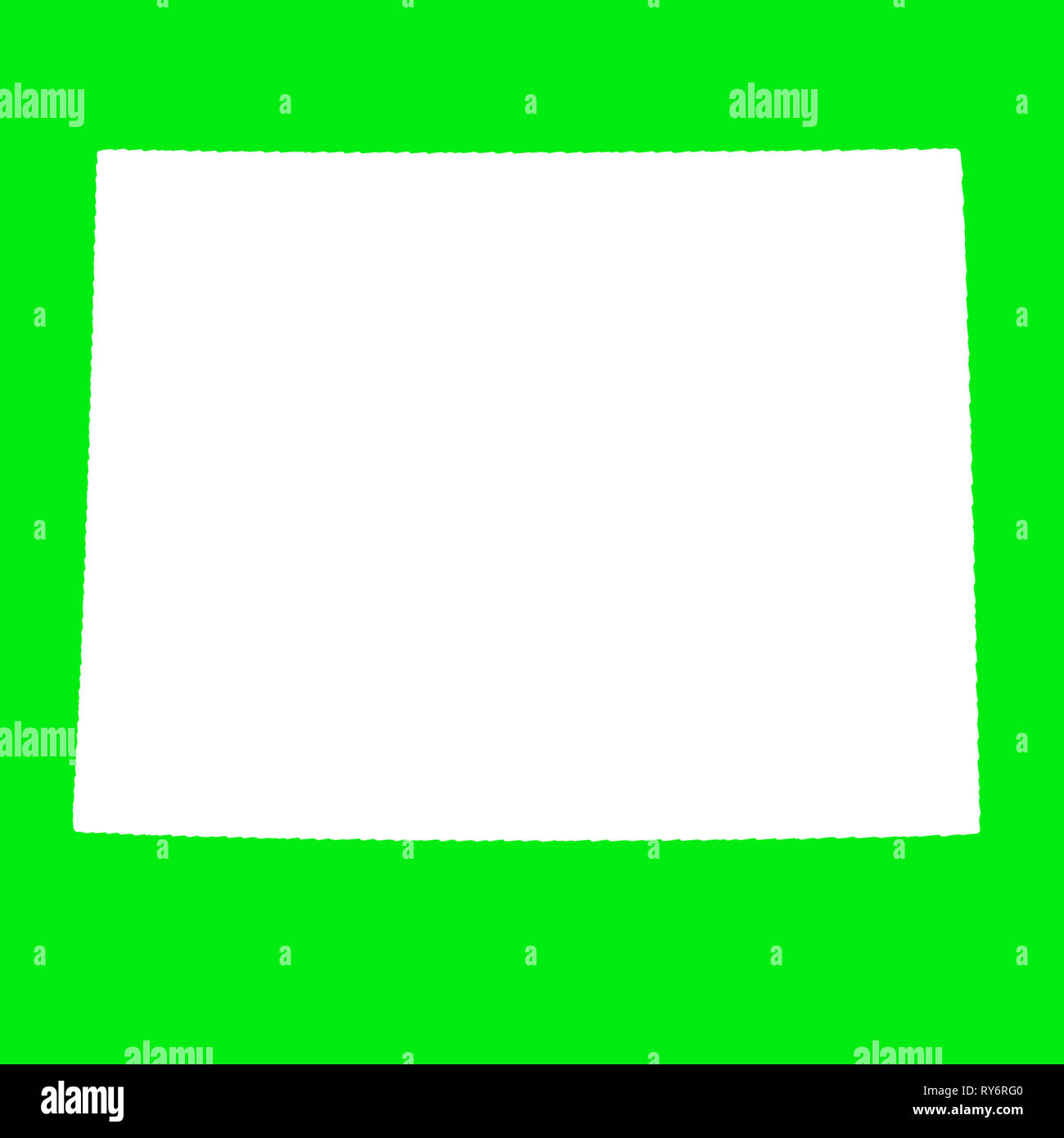 Wyoming Map Outline White on Green Screen Stock Photo