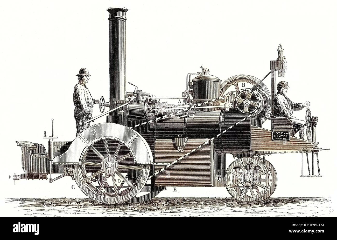 Steam traction engine engraving hires stock photography and images Alamy