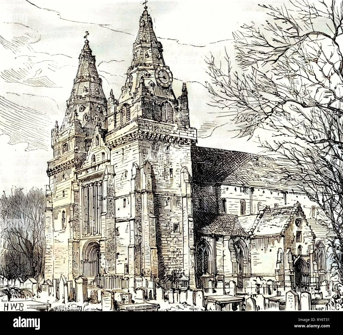 Aberdeen Old Machar Cathedral 1885 UK Stock Photo - Alamy