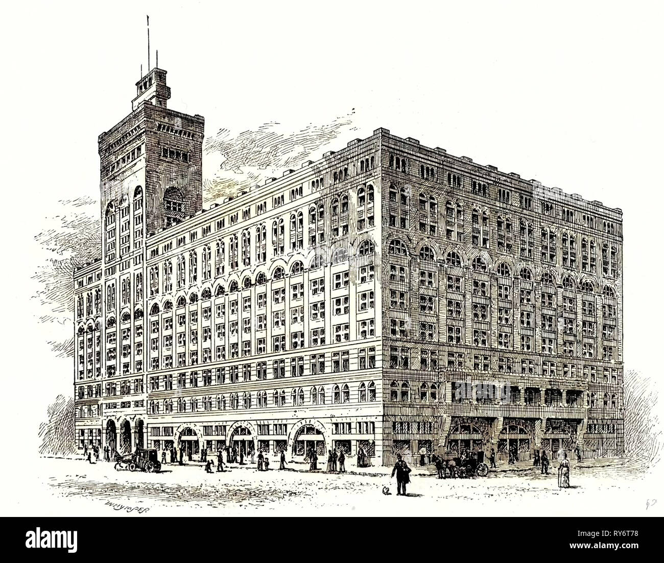 The Auditorium Building Chicago USA 1891 Stock Photo