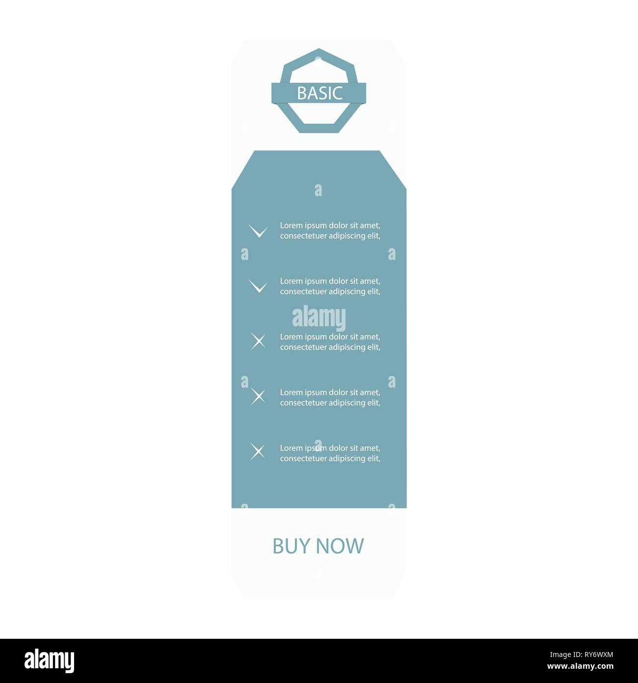 Design template for pricing table for website with subscription plans for businesses - basic Stock Vector