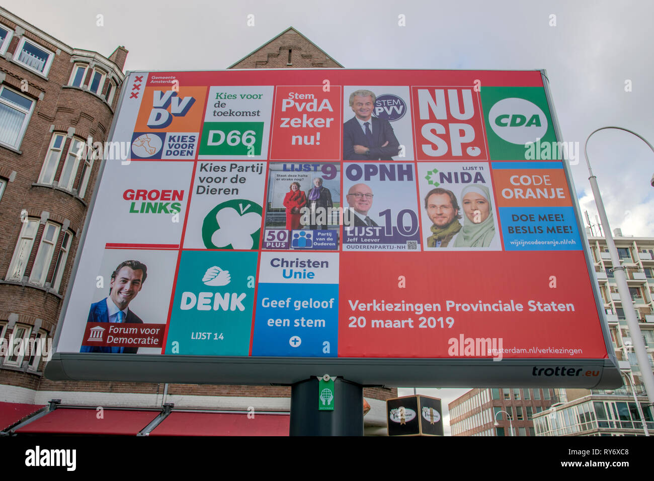 Election Billboard At Amsterdam The Netherlands 2019 Stock Photo