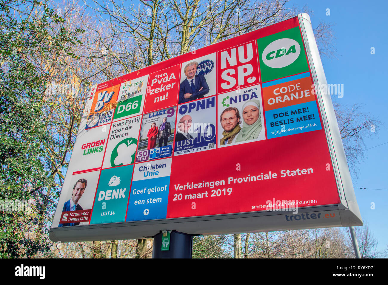 Election Billboard At Amsterdam The Netherlands 2019 Stock Photo