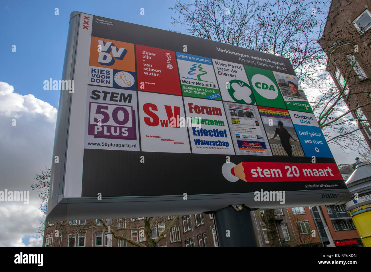Election Billboard At Amsterdam The Netherlands 2019 Stock Photo