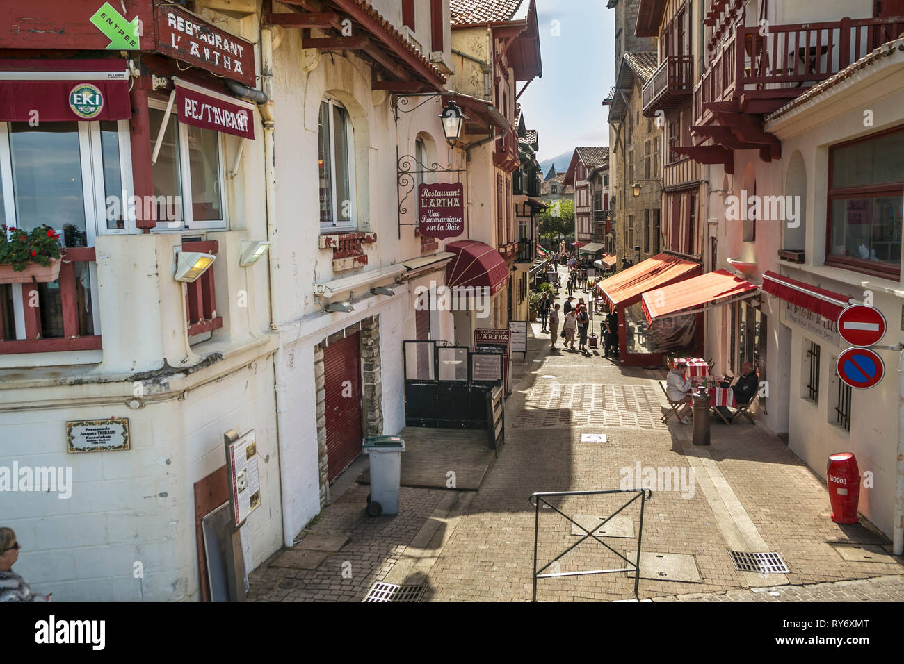 Rue de la Republique Street. Saint Jean de Luz. Donibane Lohizune. Atlantic Pyrenees . Aquitania. Labort (Lapurdi).  Basque Country . France Stock Photo