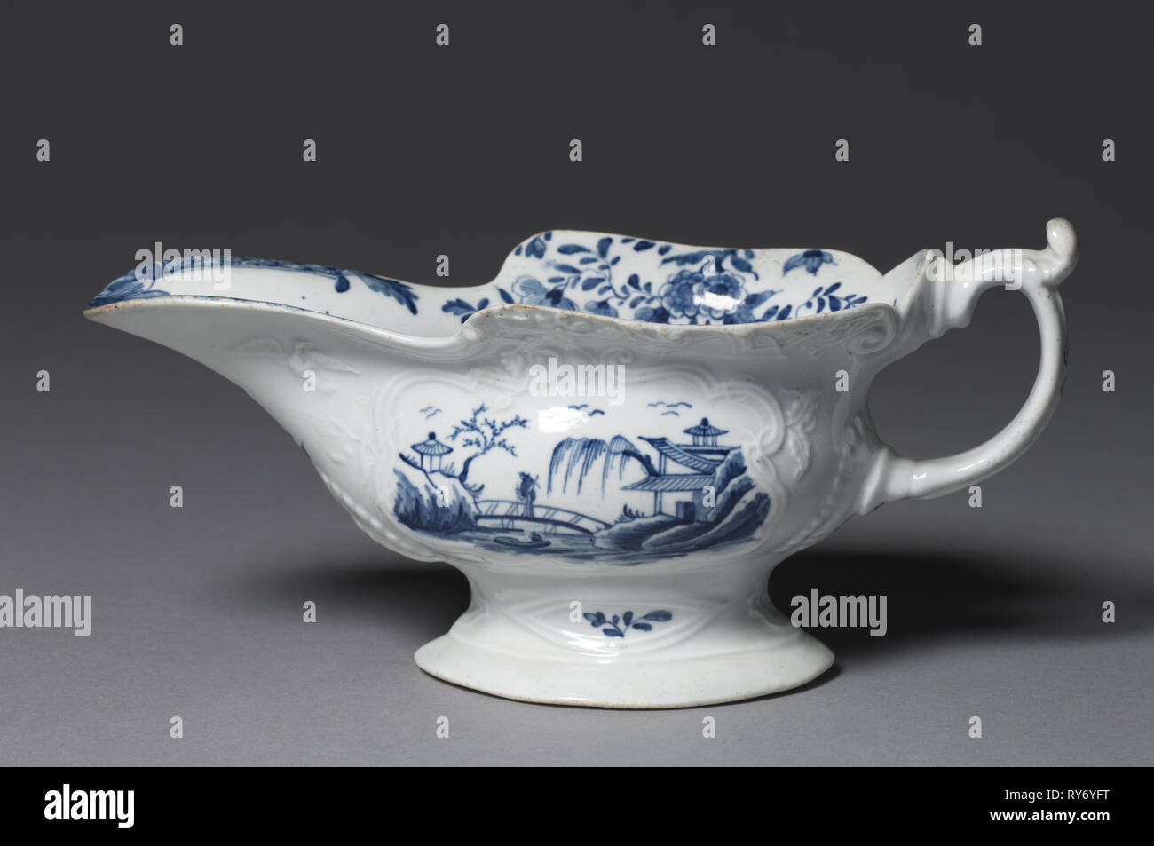 Sauce Boat, c. 1752. Possibly by Bristol Porcelain Factory (British), possibly by Worcester Porcelain Factory (British). Porcelain; overall: 10.9 cm (4 5/16 in Stock Photo