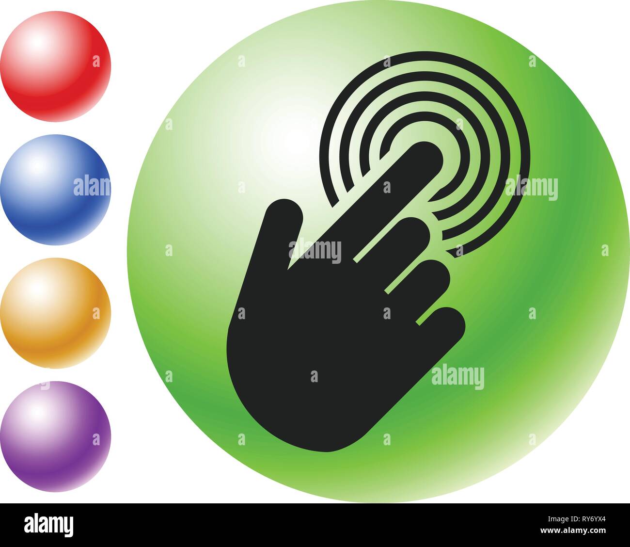Tapping touchscreen on interface, mobile phone, icon Stock Vector Image ...