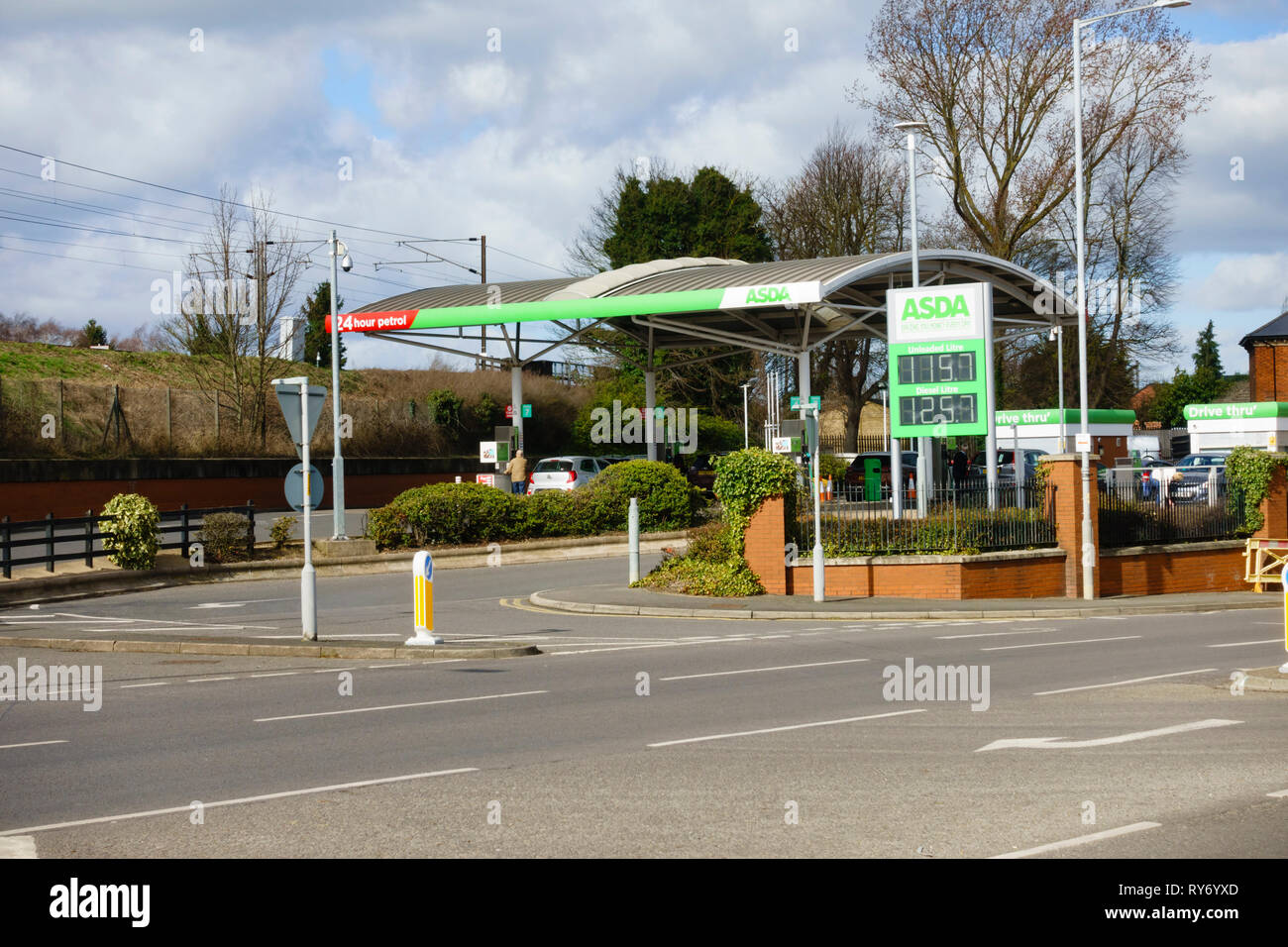 ASDA petrol station, Sankt Augustin Way, Grantham, Lincolnshire, England Stock Photo