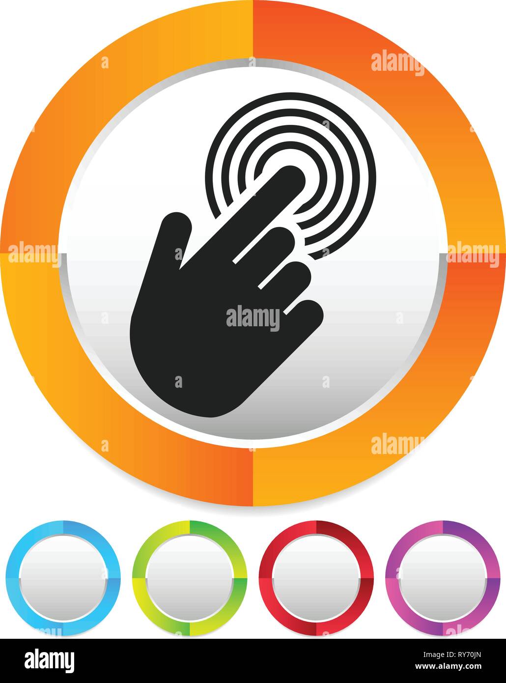 Tapping touchscreen on interface, mobile phone, icon Stock Vector Image ...