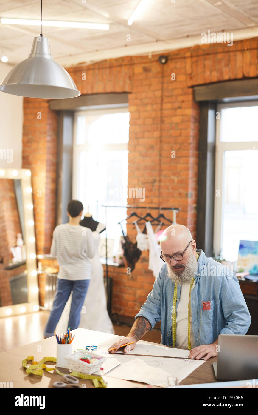 Man working in studio Stock Photo