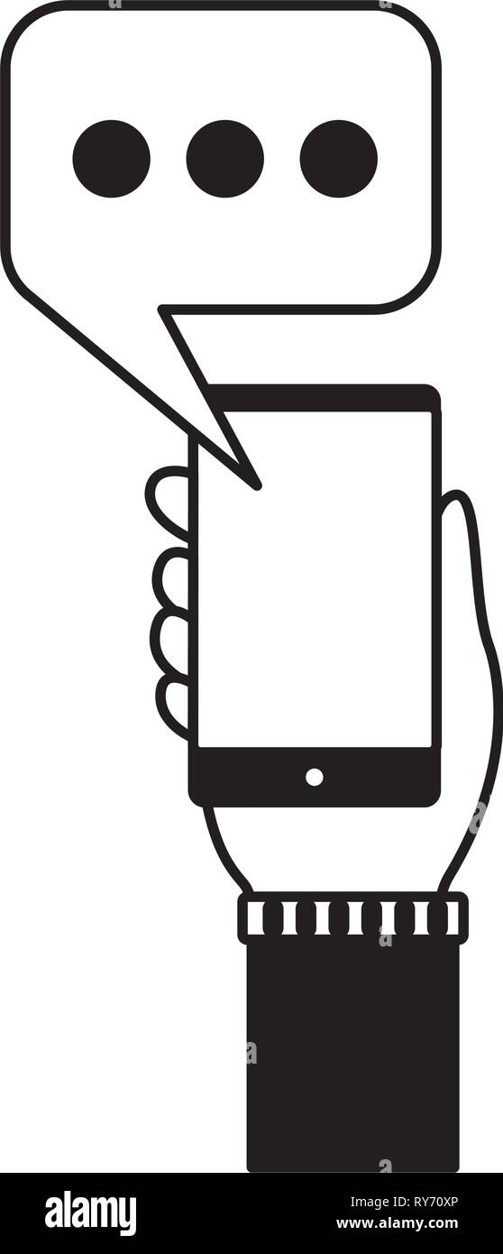 hand with cellphone Stock Vector Image & Art - Alamy