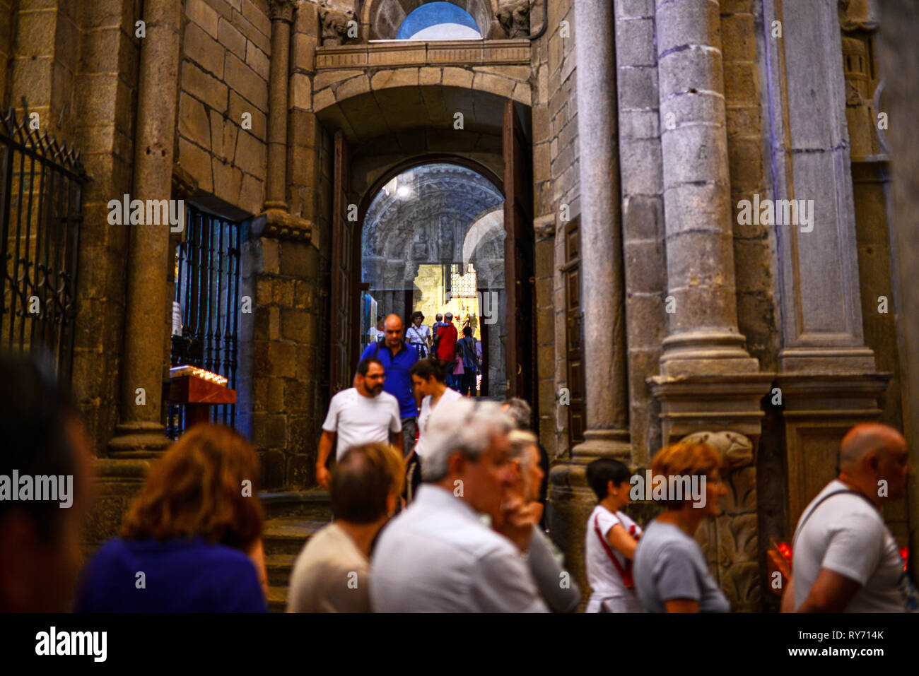 Inside the Cathedral of Santiago de Compostela, Galicia, Spain Stock Photo