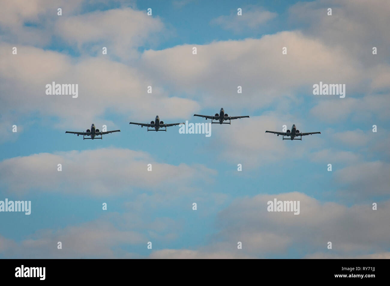 A formation of A10C Thunderbolt II aircraft from the 23d Fighter Group
